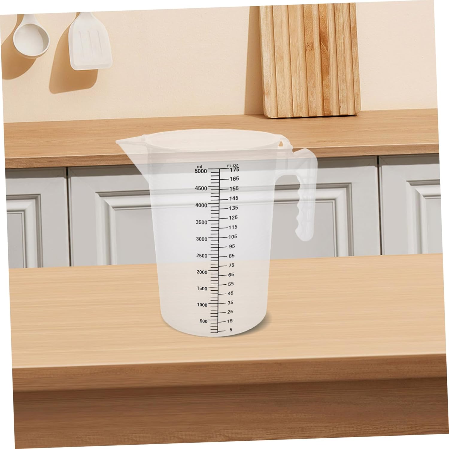 Cabilock Measuring Cup with Lid: 5l Large Capacity Food Grade Transparent Accurate Scale for Commercial Use Milk Tea Shops and Open Kitchens
