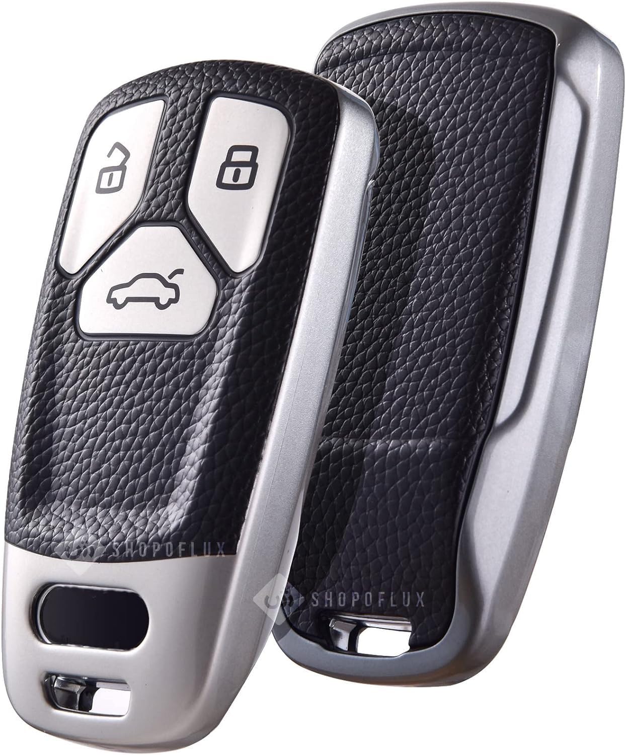 shopoflux tpu leather car key cover compatible for audi q5, a5, a8, q7, a4, a6 3 button smart key