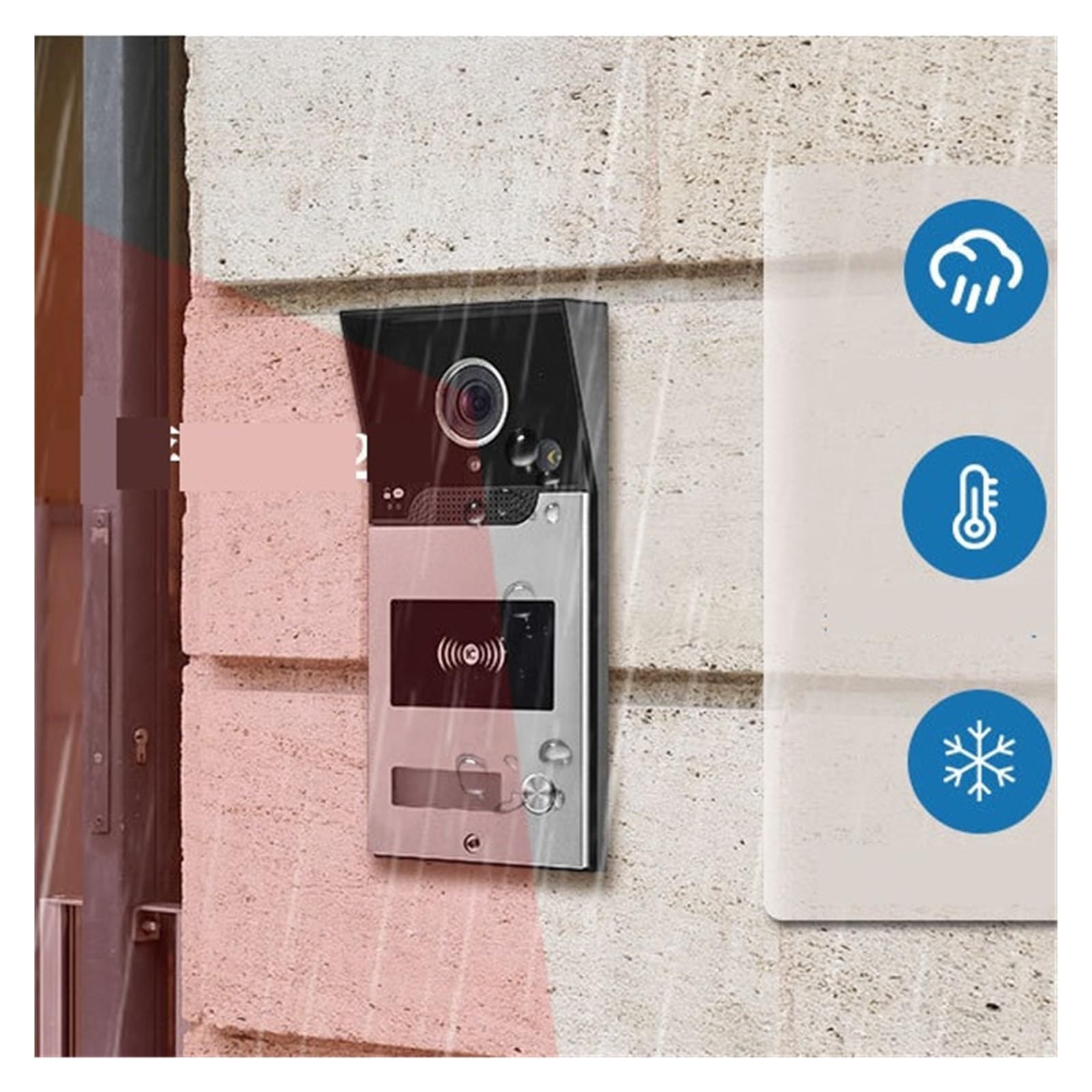 Wideodomofon Bezprzewodowe Dzwonki Do Drzwi Z Kamerą, 1080P HD Inteligentna Kamera Bezpieczeństwa Wi-Fi Dzwonek Noktowizorem, Wodoodporny, Obsługa Karty SD Różnorodne środowiska Domowe