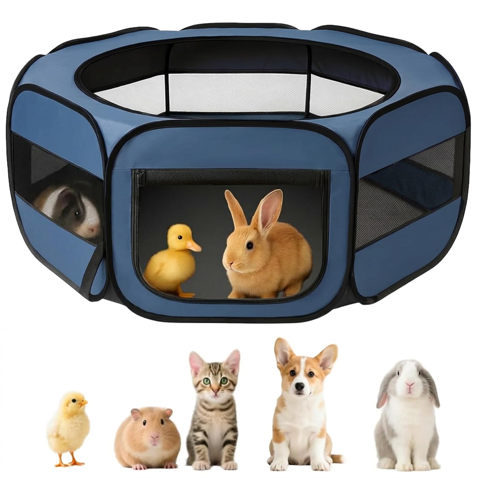 UWE Extra Large Small Animal Playpen, Waterproof Foldable Pet Pen, Blue