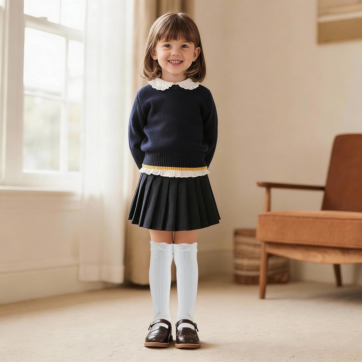 Baby Toddler Girls Knee High Socks Thin Mesh Butterfly Long Socks Cotton Uniform Sock Tube Stockings Newborn Infant