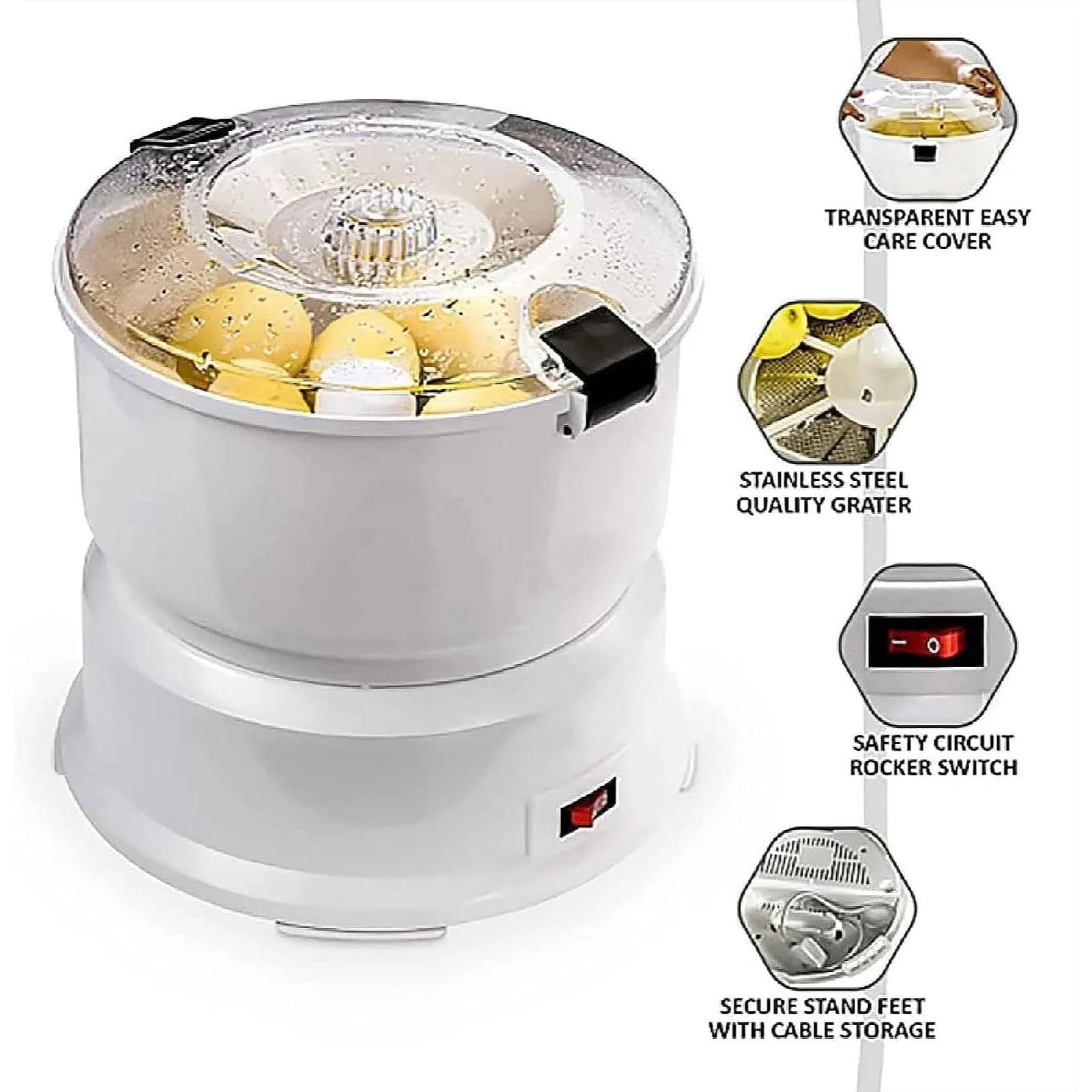 Éplucheuse Électrique À Pommes De Terre, Tambour, Capacité 1 Kg, Épluchage Efficace, Facile Nettoyer, Pour Fruits Et Légumes