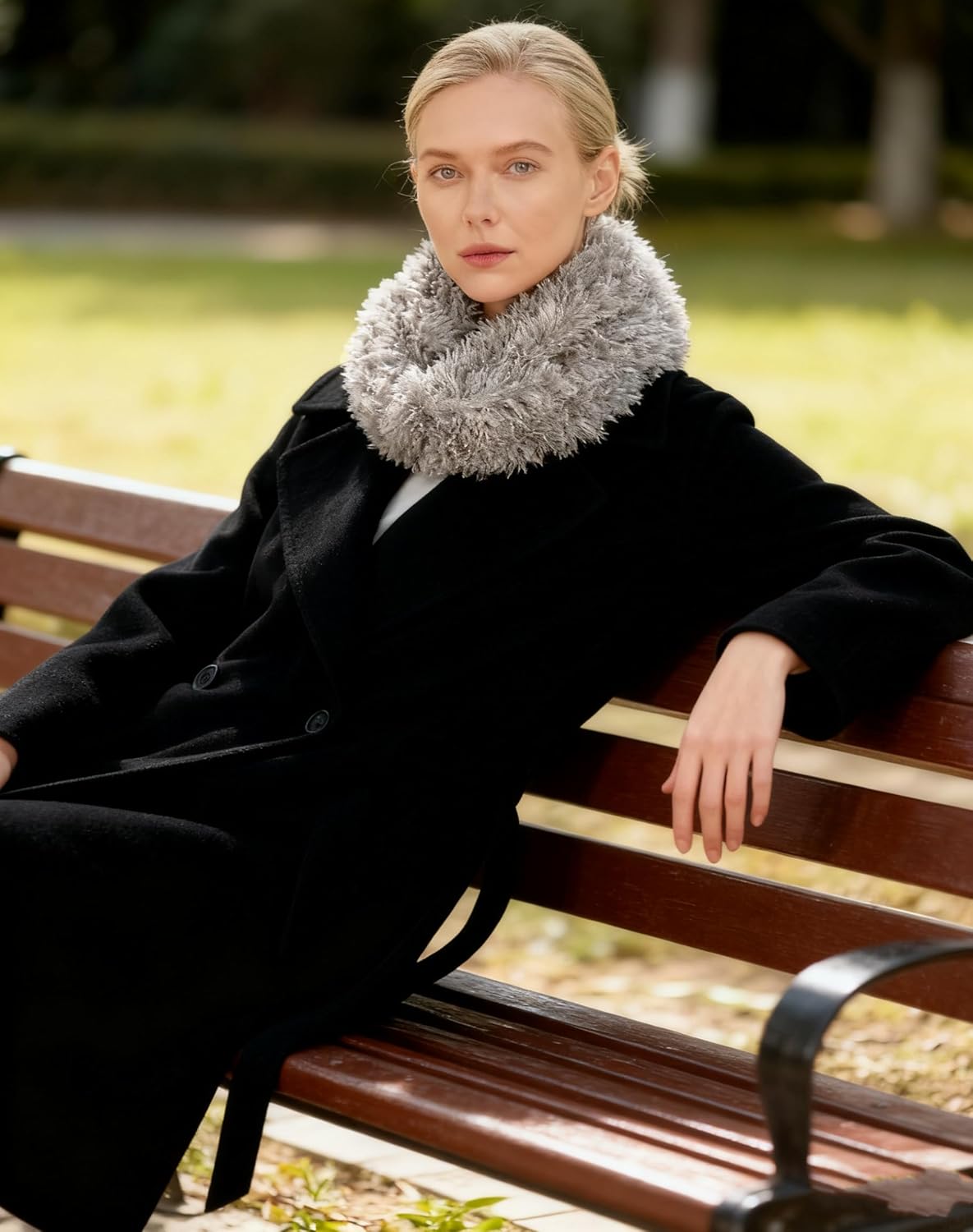 Lina & Lily Shaggy Faux Poodle Fur Women's Fall Winter Infinity Scarf Neck Warmer - Image 6