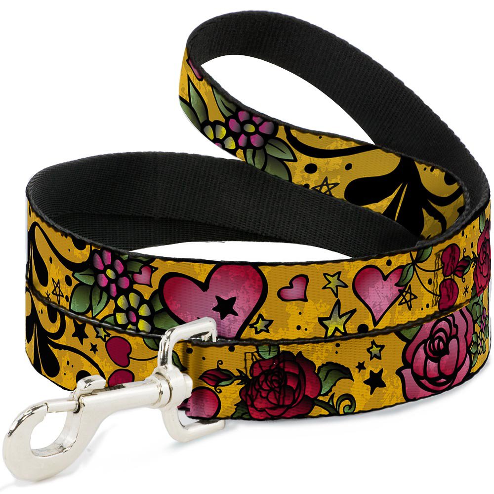 Correa para mascota Buckle Down DL-6FT-W31321-W color amarillo de 6 pies
