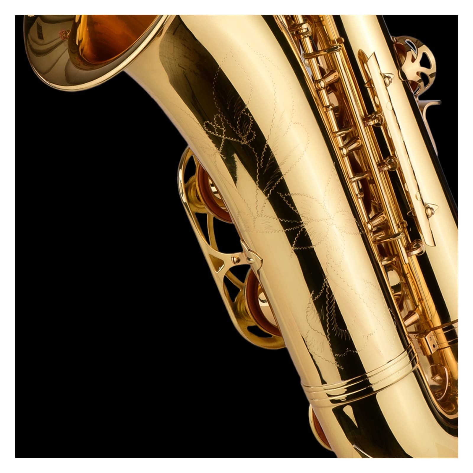 Strumento A Fiato SIB Sassofono Tenore Corpo in Ottone Oro con Custodia Guanti Sax Cinghie al Collo Sassofono principiante