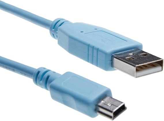 Cisco Console Cable 6 ft with USB Type A and mini-B/CAB-Console-USB, Blue