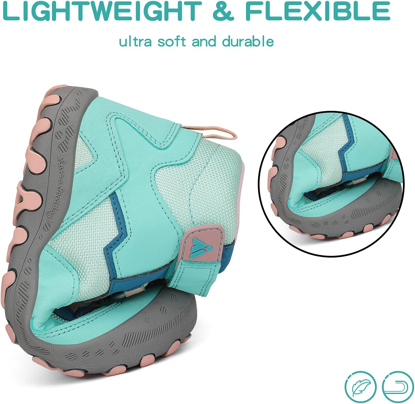 Mishansha Kids Water Resistant Hiking Boots, Boys Girls Anti Collision Anti-Skid Athletic Outdoor Adventure Trekking Shoes - Image 6