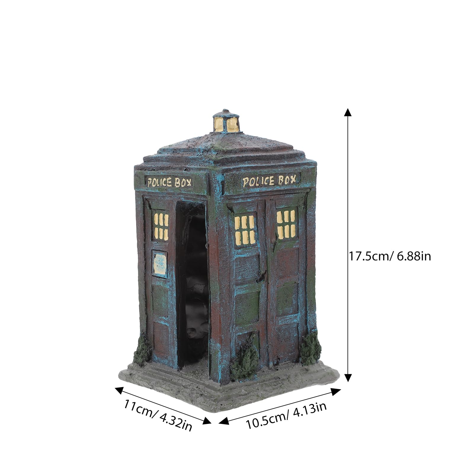 BESPORTBLE Aquarium Cave Decoration, Fish Tank Rock Resin Police Booth Ornament - Image 3