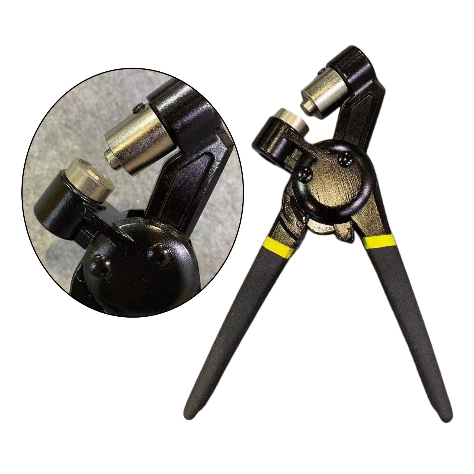 Kit di strumenti per occhielli tenuti in mano, pinza portatile per punzonatrice manuale con 500 occhielli argentati da 10 mm