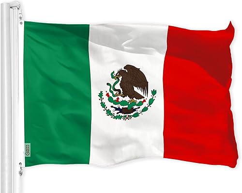 G128 Bandera de México, 2 x 3 pies, serie LiteWeave Pro, impresa en poliéster 150D, bandera de país, para interior/exterior, colores vibrantes,