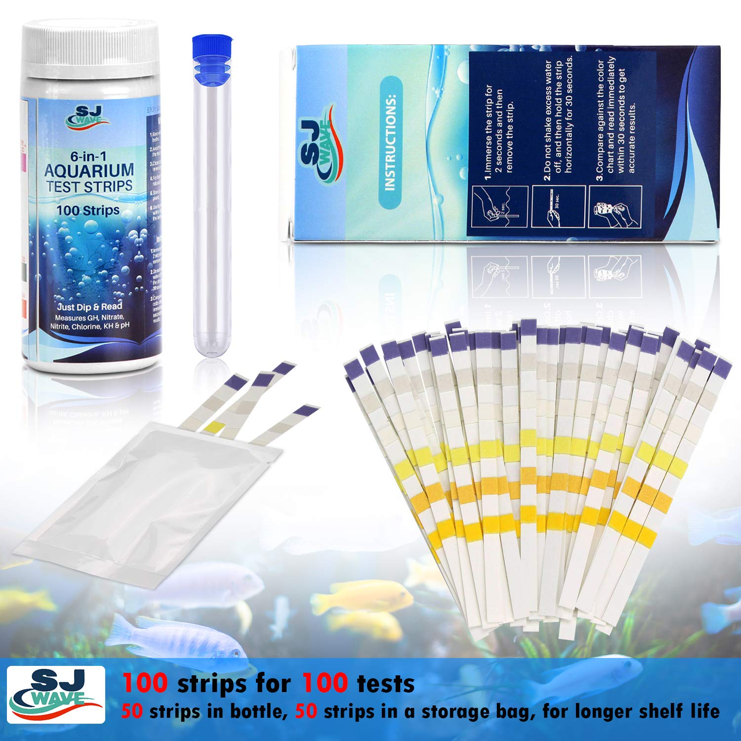 Buy SJ WAVE 6 in 1 Aquarium Test Strip for Freshwater Aquarium Fast