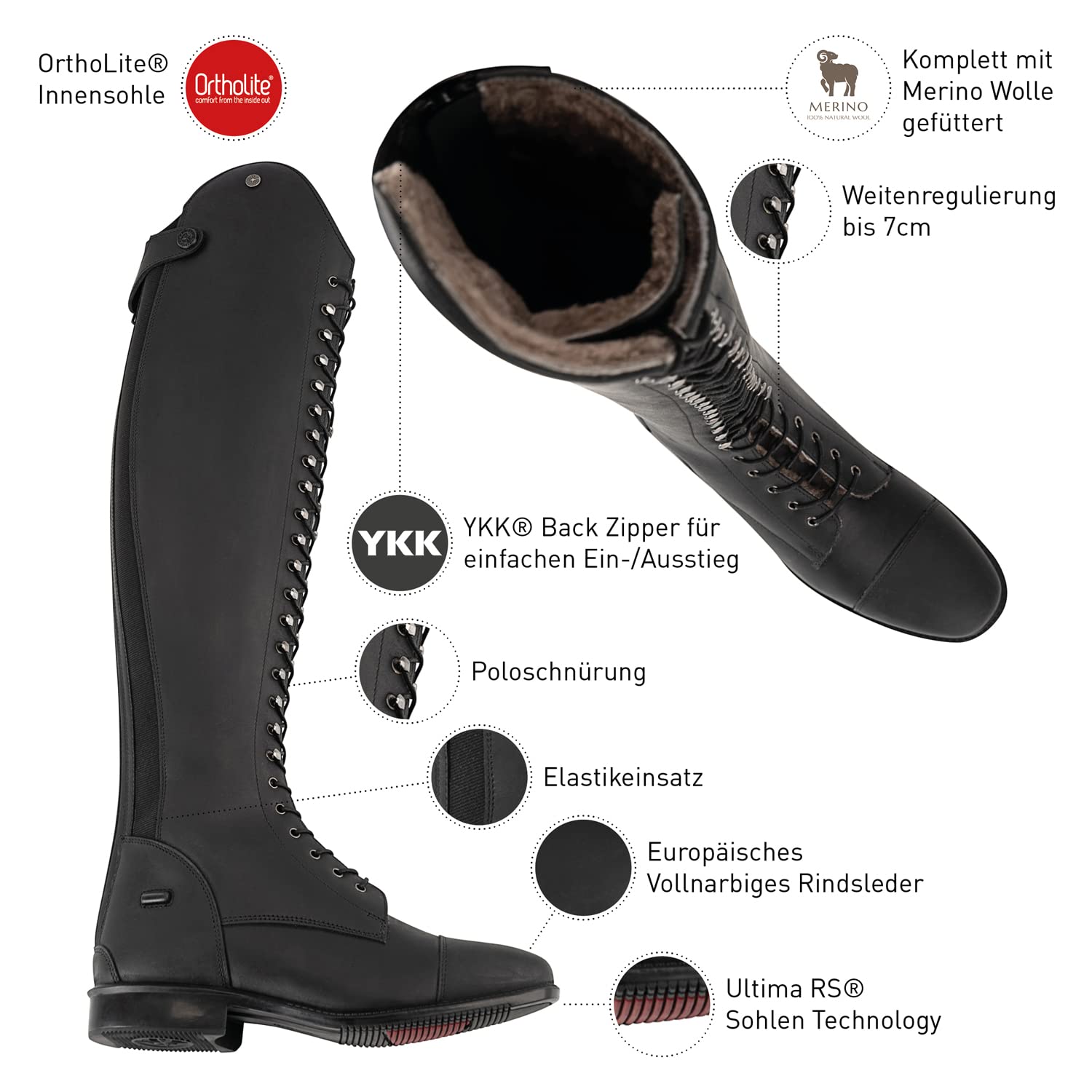 Suedwind Cheville Oxford Hiver BZ IceLock Brun Agneau Fourrure Dentelle Cheville