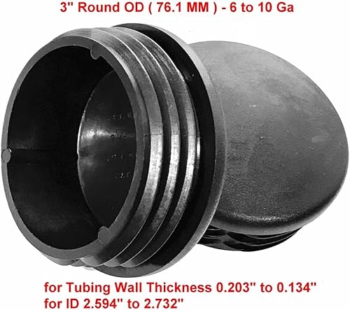 Miniatura 3 de Paquete de 2 tapones de poste de luz redondos de 3 pulgadas de diámetro exterior (2.996 in) (6 - 10 Ga - se adapta a agujeros de 2.59 a 2.73