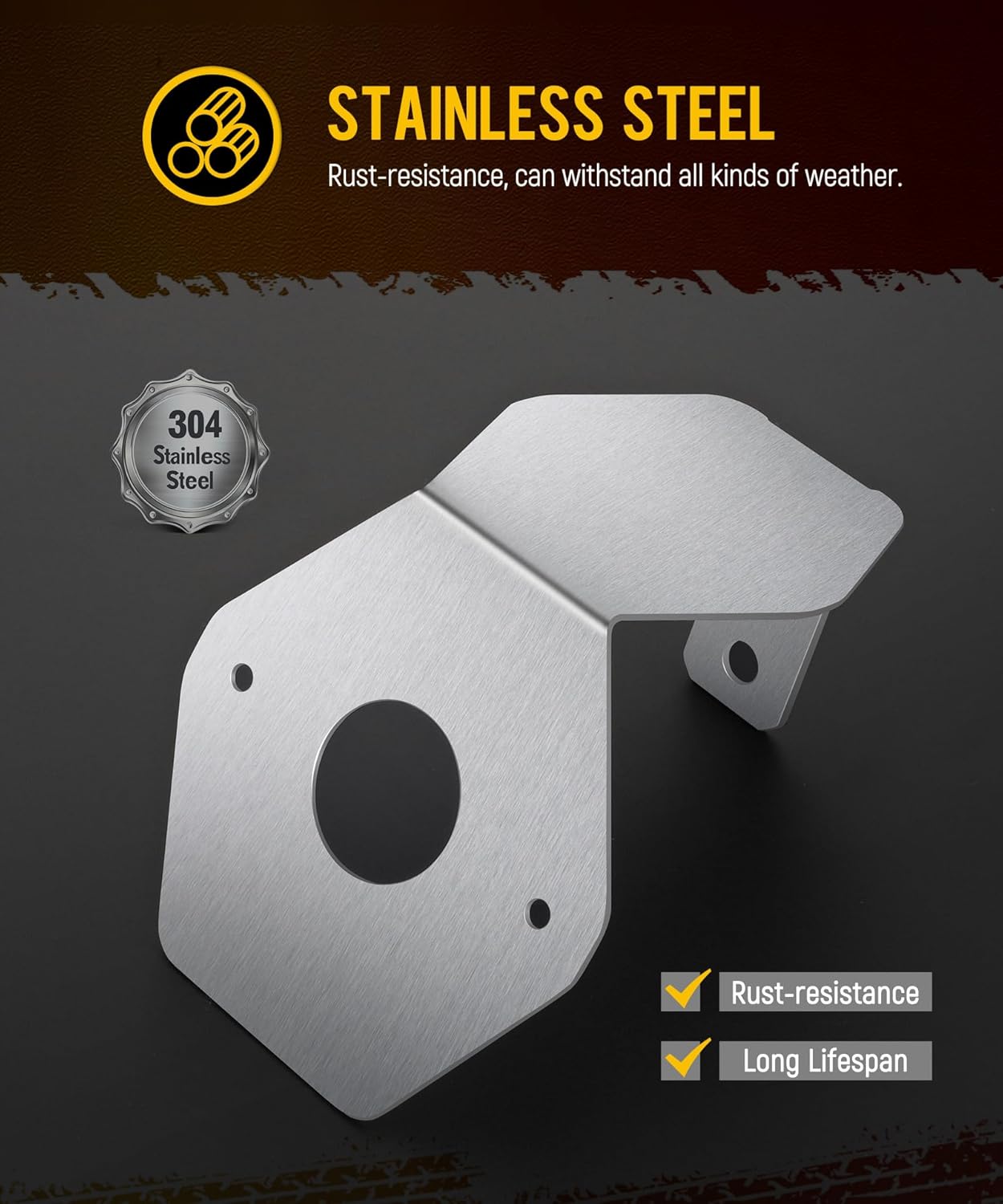 Partsam 2Pcs Watermelon Light Brackets, Stainless Steel Watermelon Mirror Turn Signal Angled Bracket Holder, Light Not Included