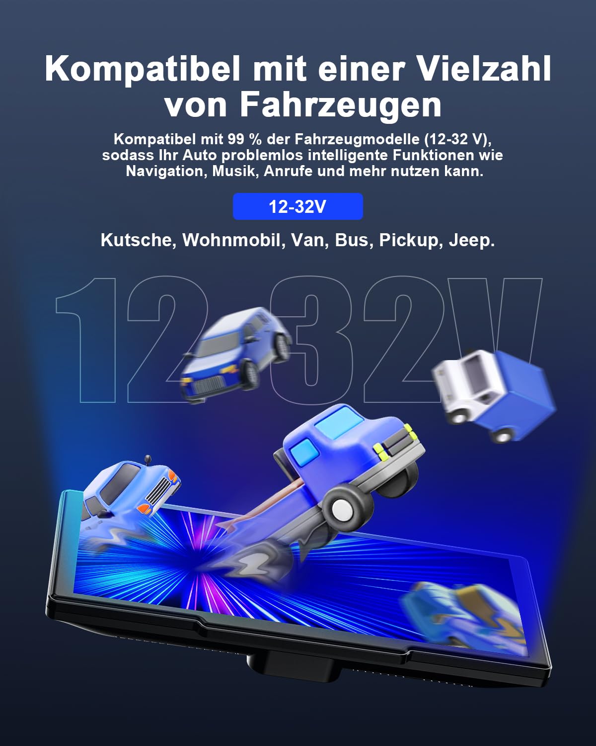 Avylet 8,1" Wireless Carplay Display für Android Auto&Apple Carplay, Tragbares IPS Bildschirm mit IP67 Rückfahrkamera, OTA-Updates, GPS, Mirror Link, Bluetooth 5.0, FM/AUX, Plug & Play für PKW LKW SUV