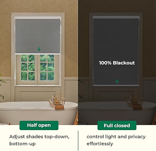 Miniatura 5 de Allesin Persianas motorizadas con control remoto, persianas enrollables opacas, compatibles con Alexa y Google Via Hub, conectividad Bluetooth con