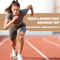 GJUMP Kinesiology Tape: 40 Precut Strips 2 Rolls, Waterproof Breathable Athletic Tape for Muscle Recovery & Joint Support