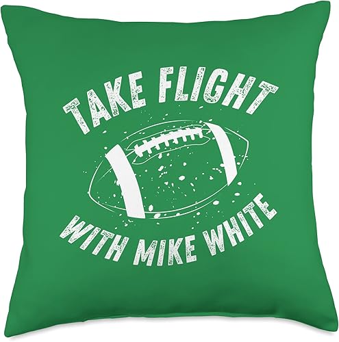 Toma vuelo con la almohada QB de Mike White American Football Quarterback, 18 x 18 pulgadas, multicolor