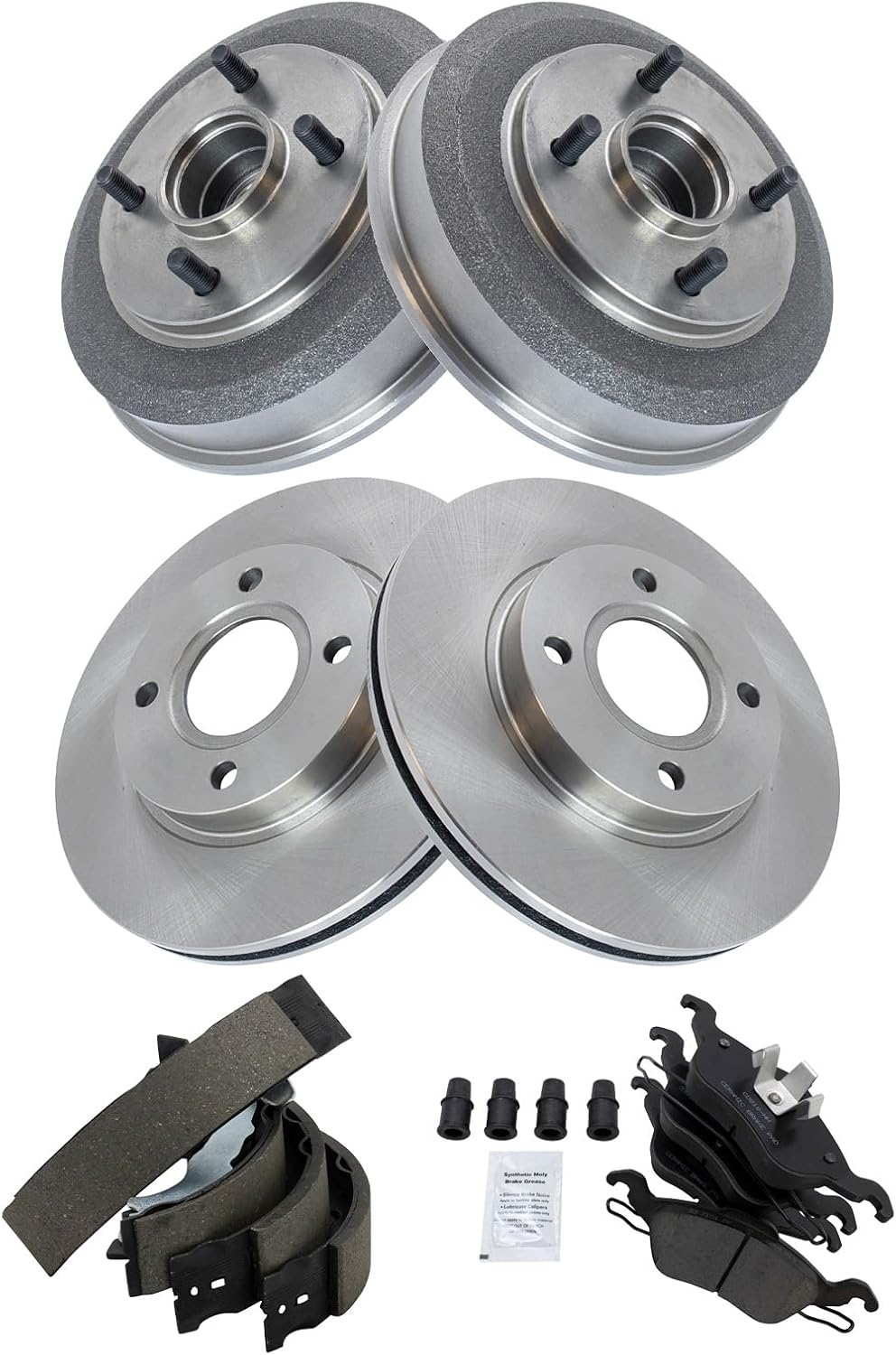 TRQ front & rear brake pad & rotor kit for ford focus (2000-2004)
