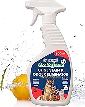 ecorefresh pet urine stain and odour smell eliminator (500ml) for cats, dogs, feces, vomit, drool natural enzymes based used on carpets, floor, furniture and pet beds