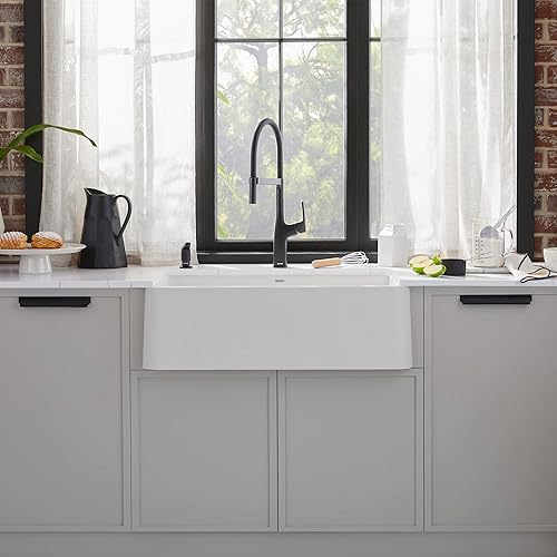 Vista 92 de Blanco Ikon Silgranit - Fregadero de cocina, 27x19x9, negro carbón