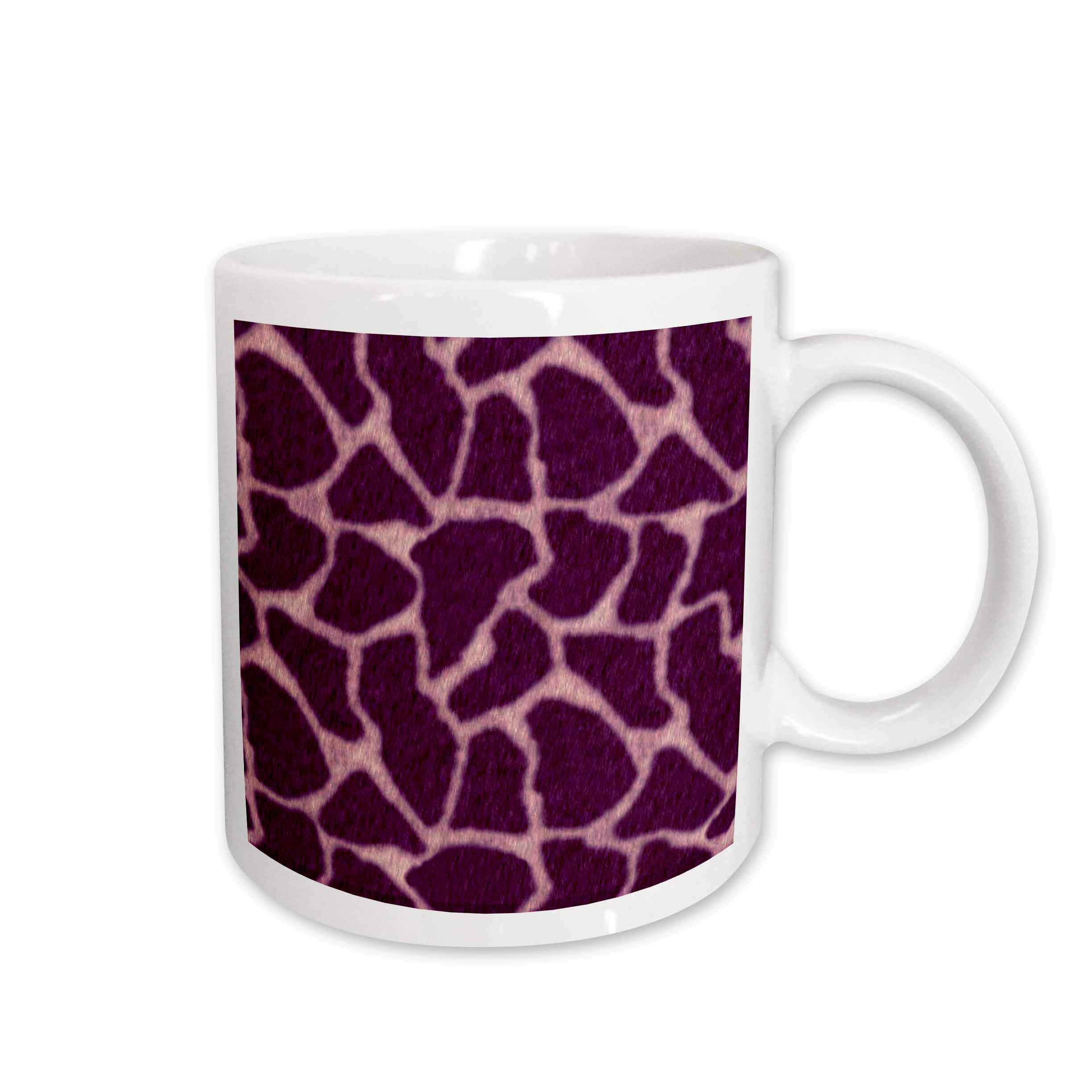 3dRose Giraffe Print Purple Ceramic Mug, 11-Ounce