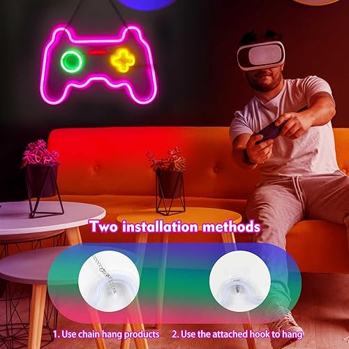 Miniatura 3 de Letrero de neón LED para jugador, controlador de juego para decoración de habitación de jugadores, letrero de neón para decoración de pared de 16 x