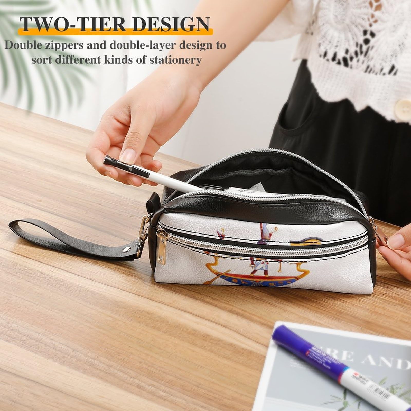ALAZA Kosmetiktasche Mit ägyptischem Design – Perfekt Als Geschenk Für Frauen