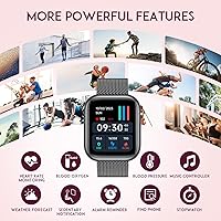 Vista 5 de Smartwatch - Reloj inteligente para mujer, reloj inteligente negro para mujer, responder llamadas Bluetooth, teléfonos Android, compatible
