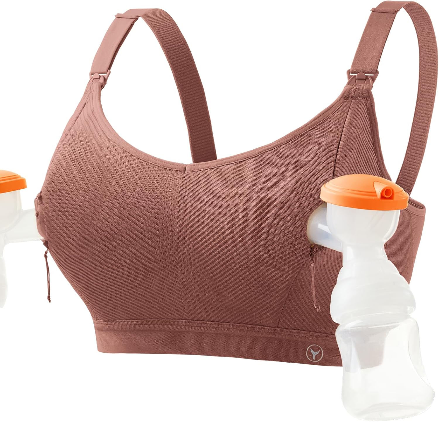 Pumping Bra Hands Free Zip Opening Seamless Nursing Bras for Breastfeeding High Support Nursing & Pumping Bra in One