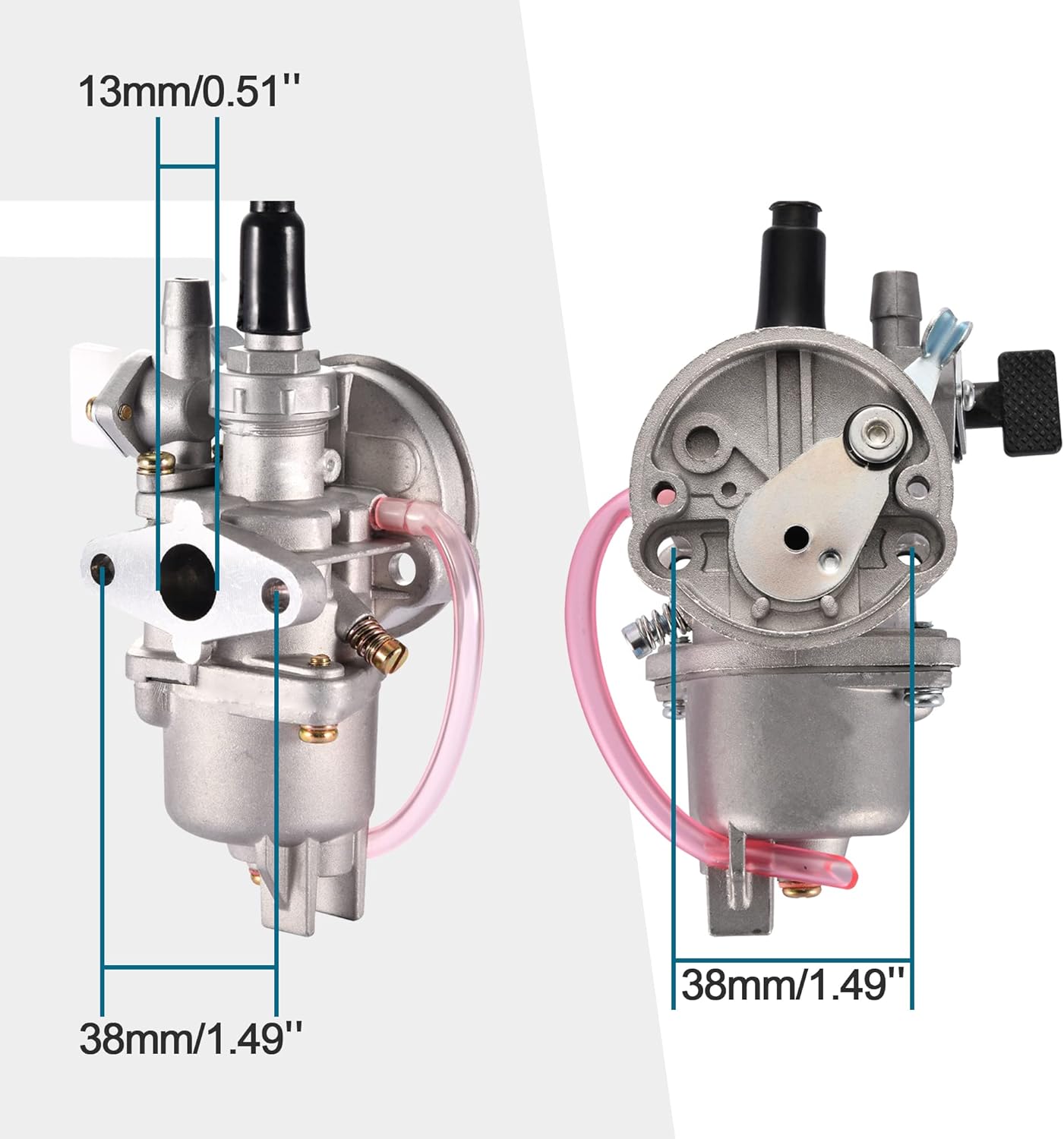 GOOFIT Air Filter Stack Carburetor Carb for 2 Stroke 47cc 49cc Mini ATV Quad Dirt Pocket Bike (Red)