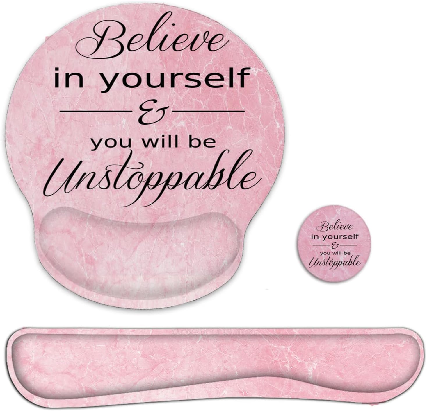 Mouse Pad Wrist Support and Keyboard Wrist Rest Made of