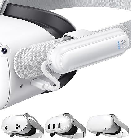 YUANHOT 20000mWh Battery for Meta Quest 3S/3/2, 18W Fast Charger for Oculus Quest 3S/3 Accessories, Lightweight Portable Battery for 2-4 Hours Overtime, Gamecube Extended VR Headset