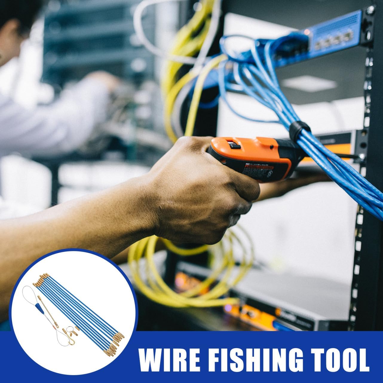 LIFKOME Electrical Wire Pull Push Kit Fiberglass Fish Tape Heavy Duty Cable Wire Crawl Spaces Subfloors