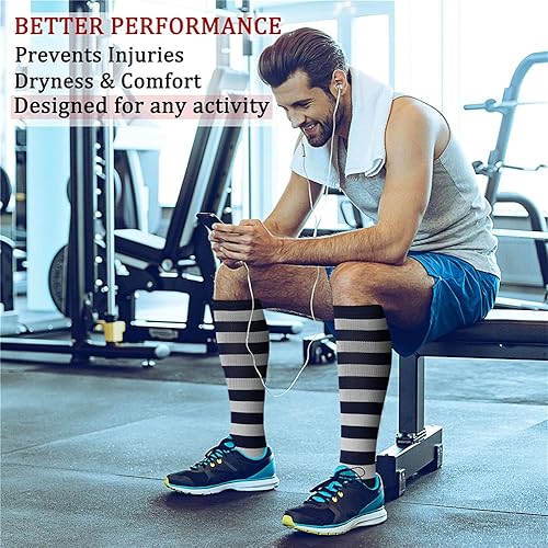 Miniatura 65 de CHARMKING Compression Socks for Women & Men Circulation (8 Pairs) 15-20 mmHg is Best Support for Athletic Running,Cycling