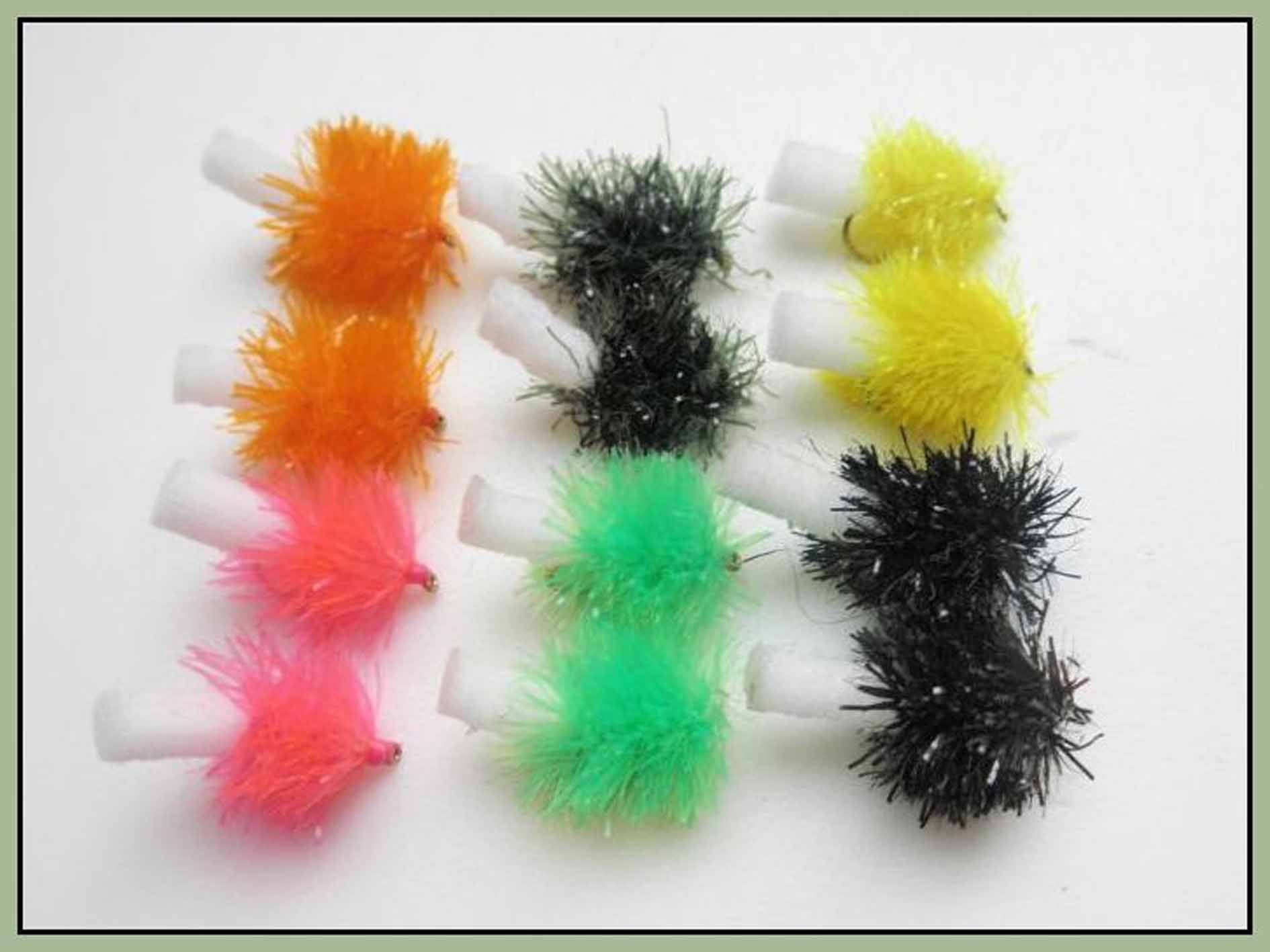 12 Barbless Mixed Foam Ass Blobs - Full Colour Range Size 10 Lures, FAB Flies