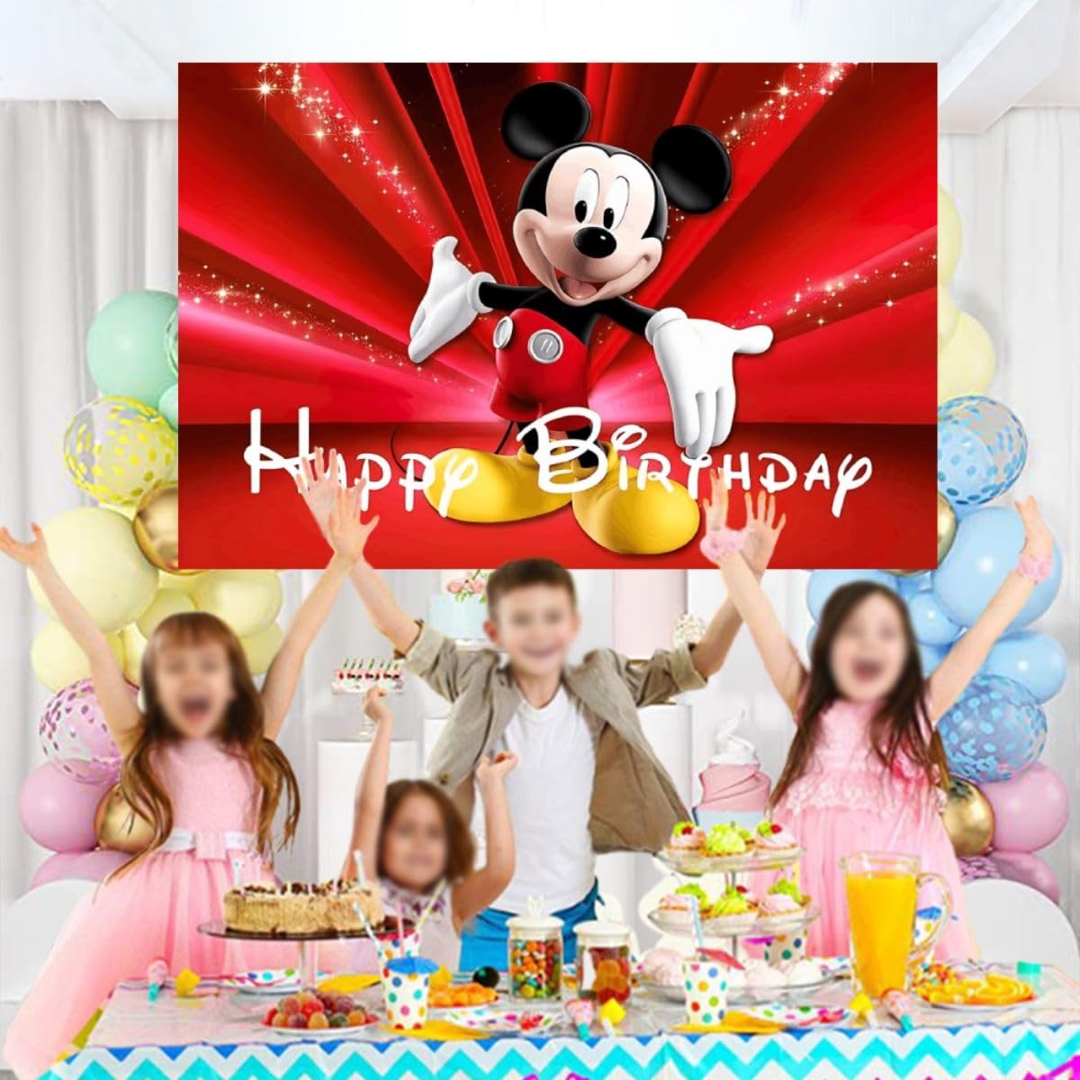 2022 New Birthday Party Fairy Tale Flower Party Decoration Fashion Backdrop for Birthday Party Home Decor Tapestry Hanging Cloth Anime Keepsake Gifts Girls/Boys Birthday Gifts decorations-5X3.3FT