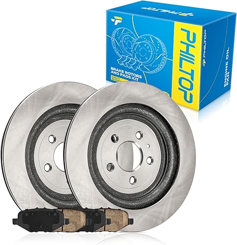 Miniatura 9 de PHILTOP 31325+D1161 Rotor de freno de disco trasero y pastillas de freno de cerámica para Fusion 2006-2011, 6 2006-2013, MKZ 2007-2011, Milán