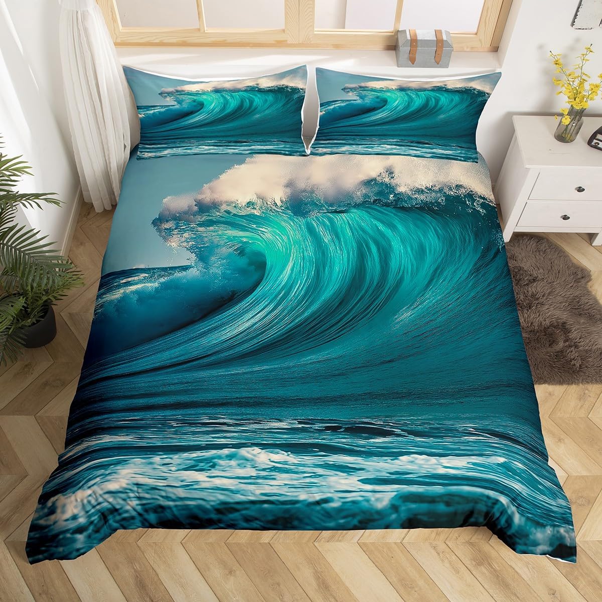 Nautical Duvet Cover Queen Size Retro Sailboat Bedding Set for Boys Teens Kids Child,Ocean Theme Comforter Cover Ocean Boat Bedclothes,Pirate Ship Bedroom Decor Vintage Style