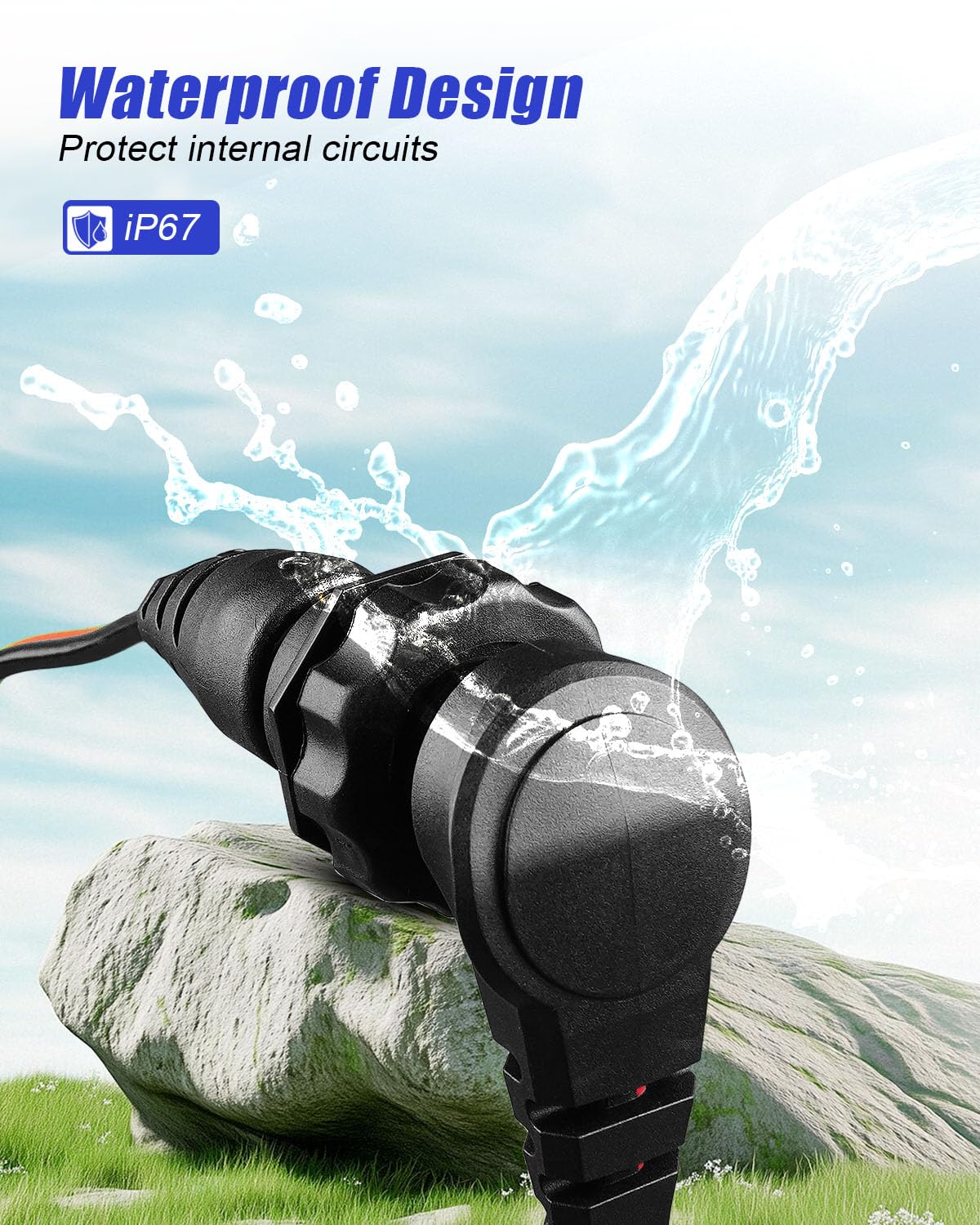 Spina e presa per motore da traina compatibili con motori da traina Minn Kota Motor Guide per acqua dolce e salata con cavo 1-10 AWG, connettore maschio femmina impermeabile 48V con cavo 8AWG
