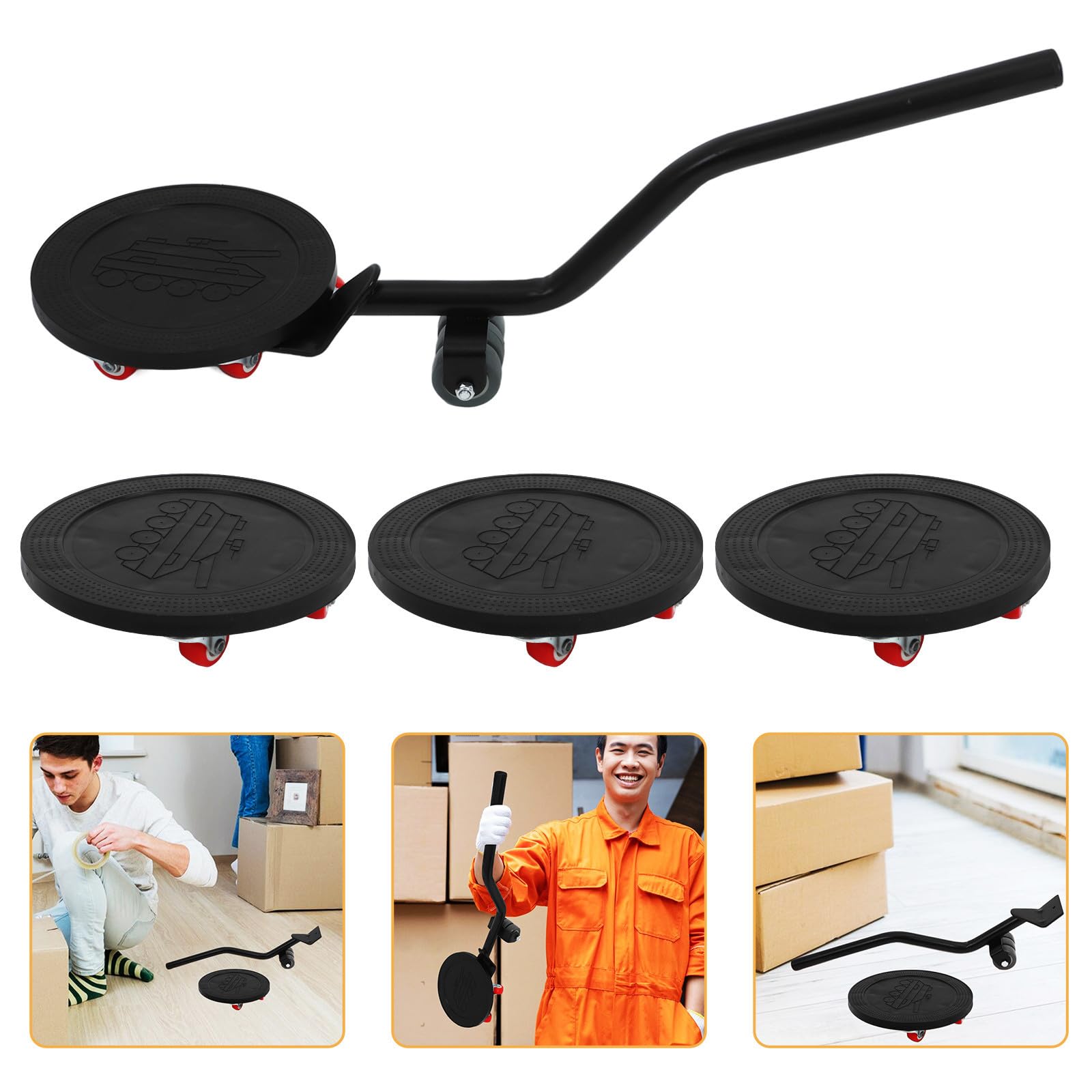 PRETYZOOM Furniture Lift Mover Tool Set, Kit per Spostare Mobili Pesanti in Lega di Alluminio e Gomma, Nero, Portatile, per Case e Magazzini