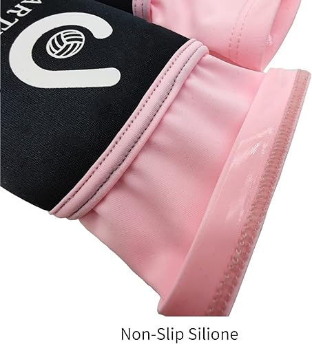 Vista 5 de HARTPOR Mangas de brazo de voleibol que pasan las mangas del antebrazo con almohadilla de protección y agujero para el pulgar para los jóvenes