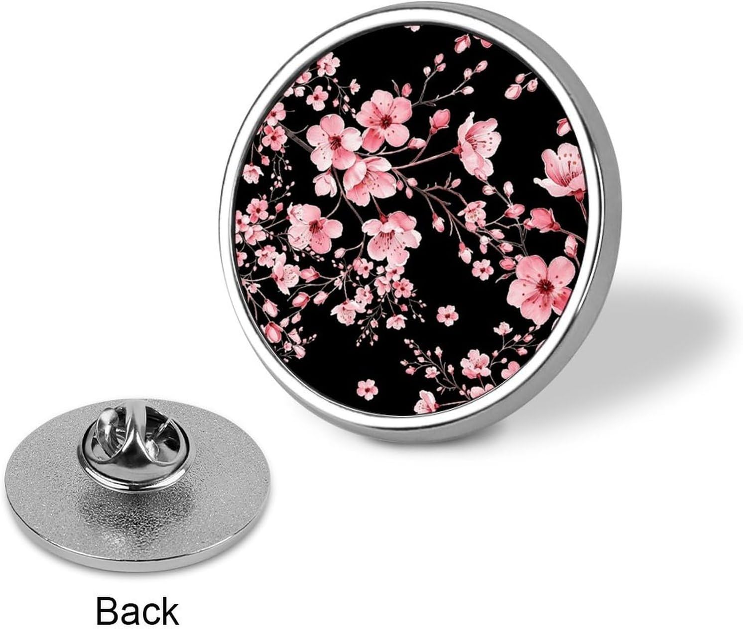 Cherry Blossom Flower Round Lapel Pin Cute Funny Enamel Brooch Pins image 3