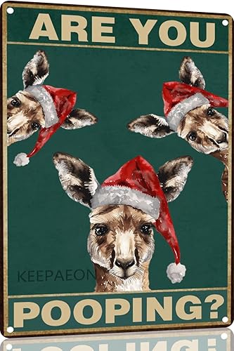 Miniatura 10 de Letrero de metal con diseño de jirafa "Are You Pooping", letrero de aluminio retro para decoración de pared de café del hogar, 12 x 8 pulgadas