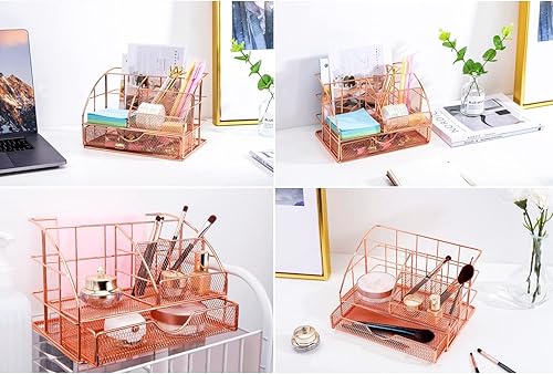 Miniatura 5 de Organizadores de escritorio y accesorios de oficina, juego de 14 piezas con grapadora acrílica, soporte para cinta, removedor de grapas, tijera,