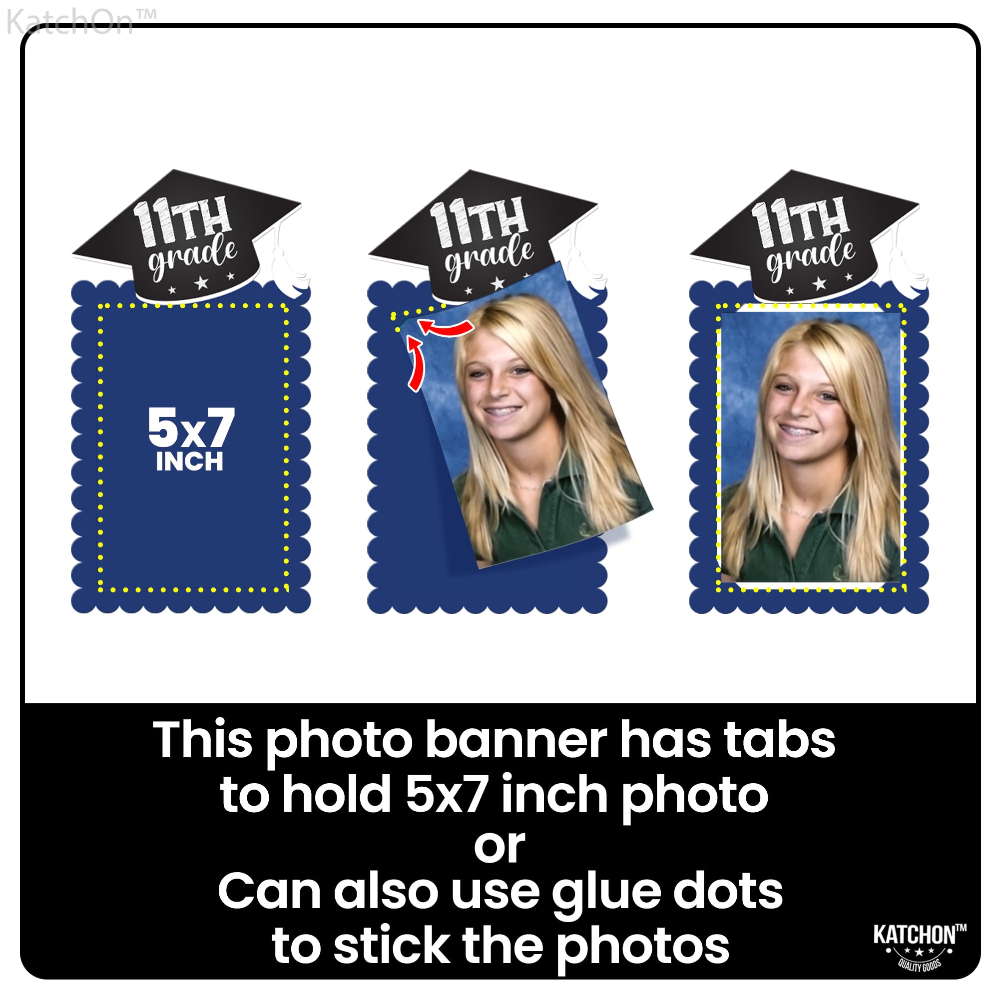 KatchOn, K-12 Grad Photo Banner 5x7 - Large, 10 Feet, Yellow and Blue, 10 feet x 5x7 inches - Image 4