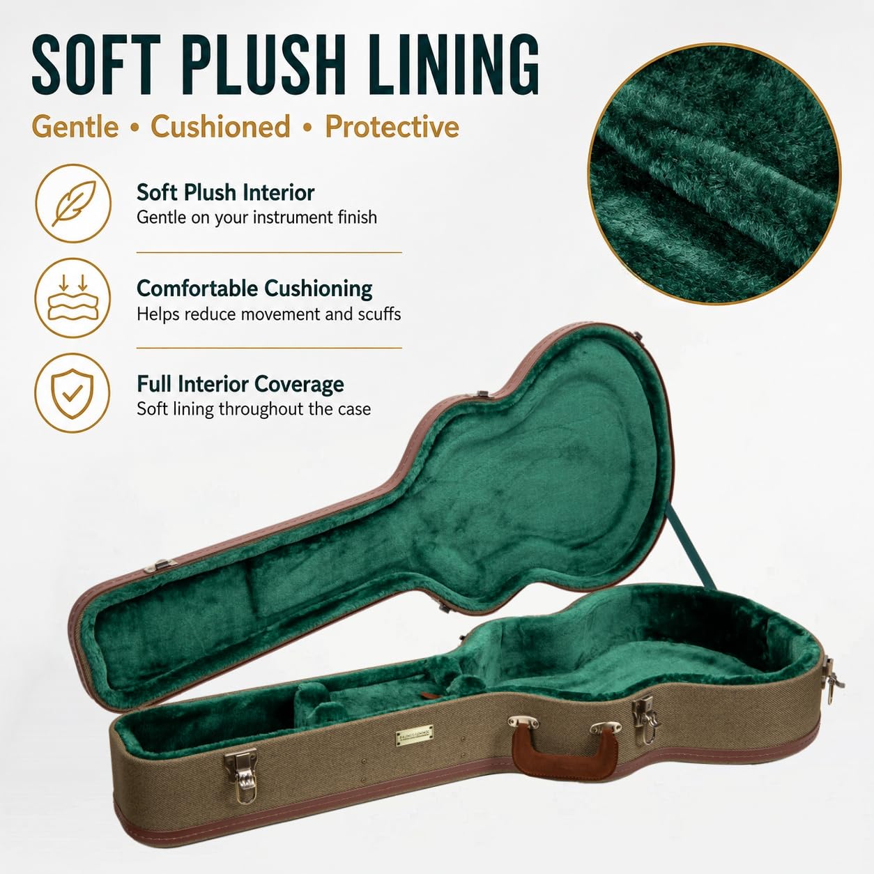 Crossrock Master Series - Funda para Guitarra acústica, Verde Oliva, OM