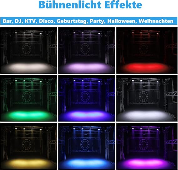 HOLDLAMP 14 x 6 RGBW LED Par Light 84 W Par Headlight with Sound Activation DMX 4/8CH Stage Light Spotlight for DJ Bar KTV Disco Birthday Party