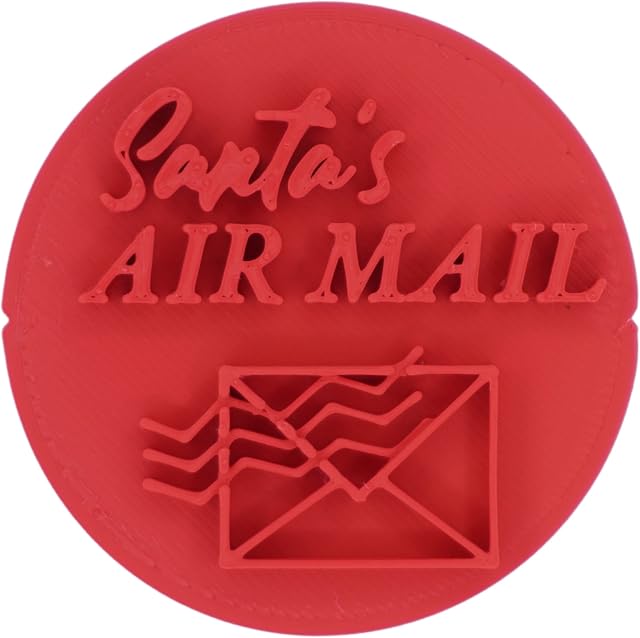 Santas Air Mail Christmas Cookie Stamp Fondant Embosser 6cm (2.36 inches) Made in The UK for Baking, Cooking, Fondant, Icing, Cupcake, Cookie, Cake, Biscuits, Decoration