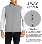 33,000ft Men's Lightweight Softshell Vest Outerwear Zip Up Fleece Lined Windproof Sleeveless Jacket for Golf Running Hiking